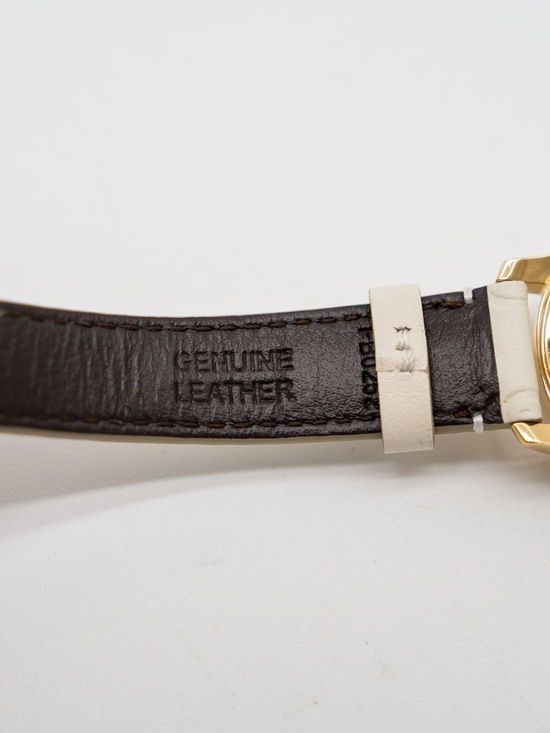 Gucci G-Timeless 27mm Gold PVD Bezel Cream Dial Watch YA126580A Leather Strap